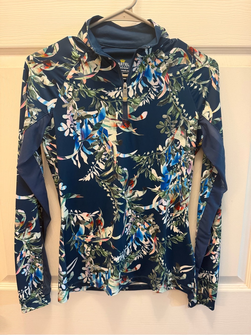 Kastel Denmark Navy Floral Quarter-Zip Riding Top - XXS